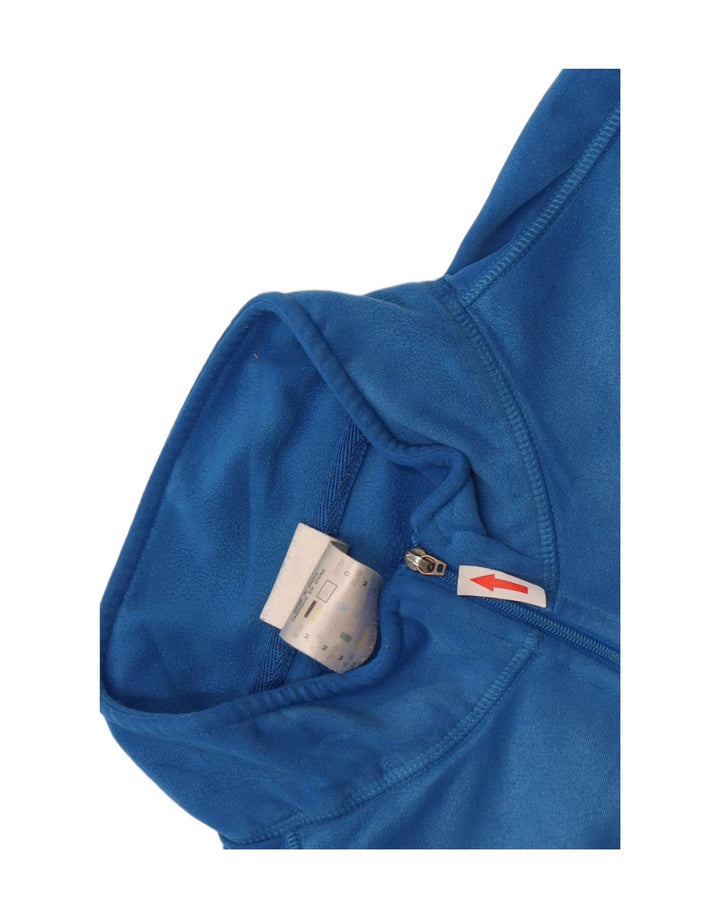 Adidas Womens Loose Fit Zip Neck Top Long Sleeve Medium Blue Polyester