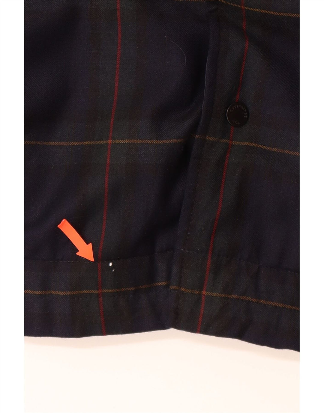 GUTTERIDGE Mens Bomber Jacket EU 54 2XL Navy Blue Check Wool