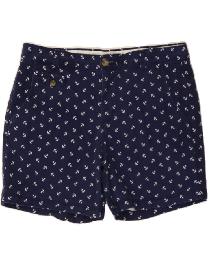 DOCKERS Womens Abstract Pattern Casual Shorts US 14 XL W36 Navy Blue Vintage Dockers and Second-Hand Dockers from Messina Hembry 