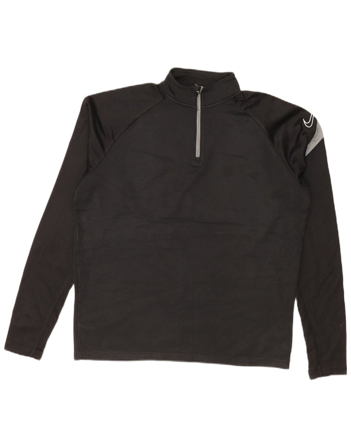 Nike Herren Dri Fit Grafik-Sweatshirt-Pullover, Mittelschwarz, Farbblock