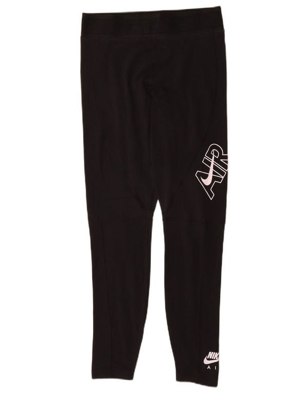 Nike Dame Grafiske Leggings UK 12 Medium Sort Bomuld