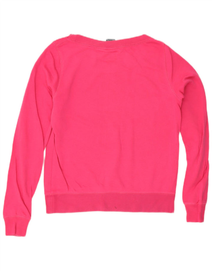Nike Womens Graphic Sweatshirt Jumper UK 12 Medium Pink Cotton