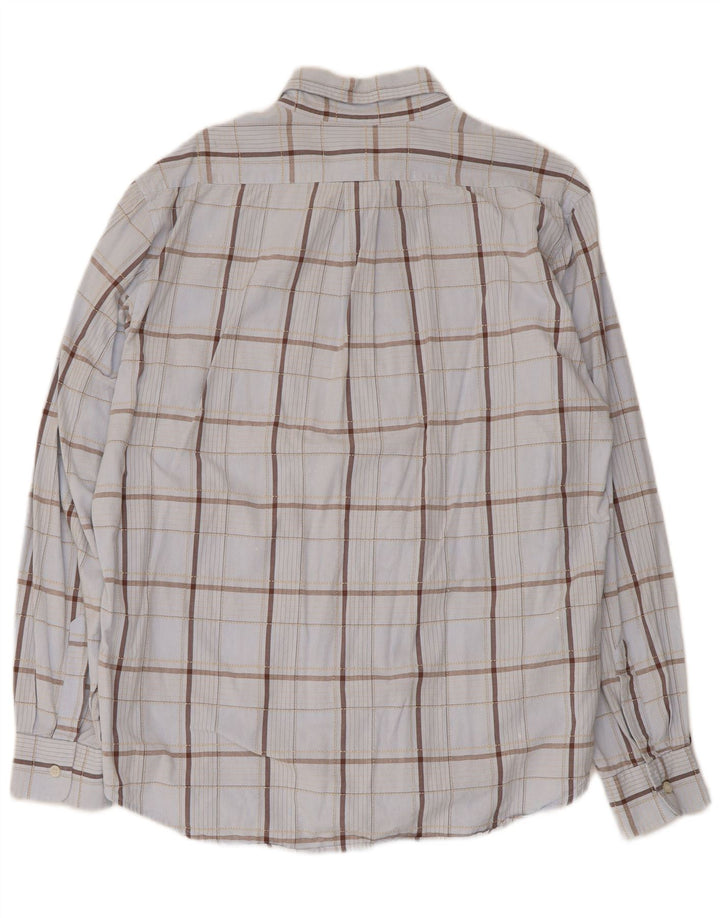 Trussardi Jeans Mens Shirt XL Blue Check Cotton