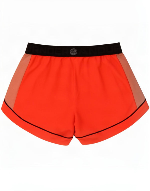 Under Armour Womens Graphic Sport Shorts UK 8 Small Orange Colourblock