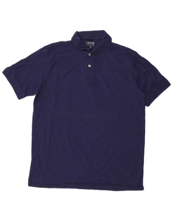 Izod Mens Polo Shirt Medium Navy Blue Cotton