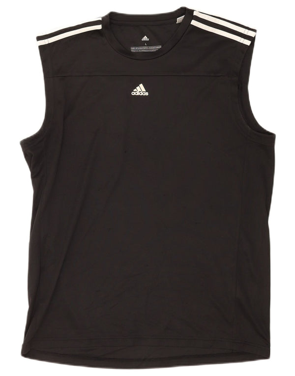Adidas Mens Climalite Chaleco Top Grande Poliéster Negro
