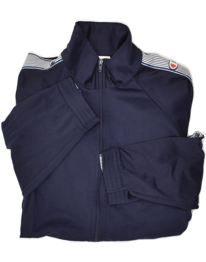 CHAMPION Mens Tracksuit Top Jacket Large Navy Blue Polyester Vintage Champion and Second-Hand Champion from Messina Hembry 