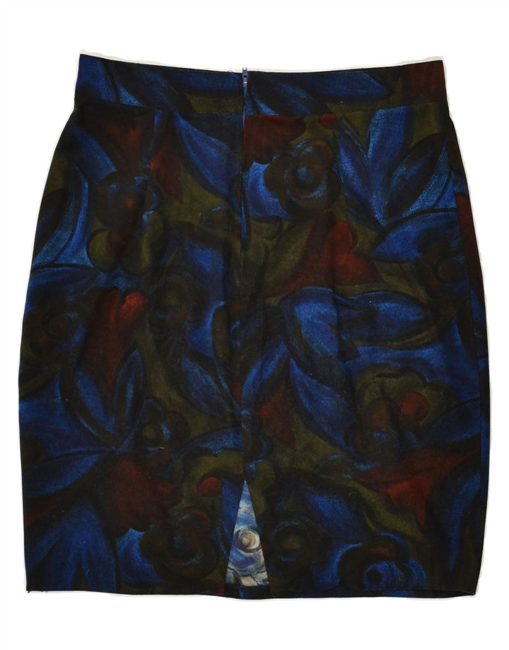 VINTAGE Womens High Waist Pencil Skirt IT 46 Large W24 Navy Blue Floral | Vintage Vintage | Thrift | Second-Hand Vintage | Used Clothing | Messina Hembry 