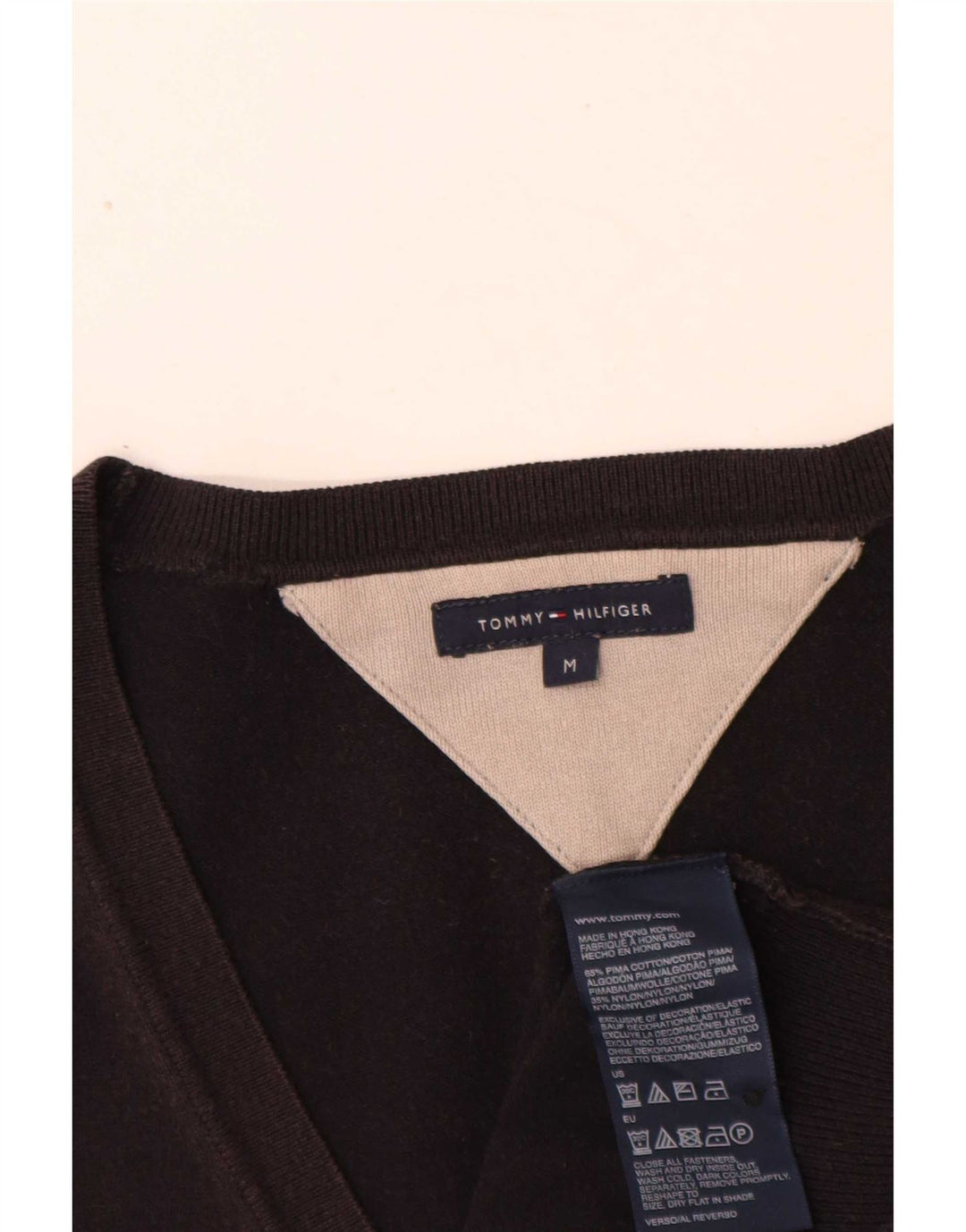 Tommy Hilfiger Womens Cardigan Sweater Medium Black Cotton Classic