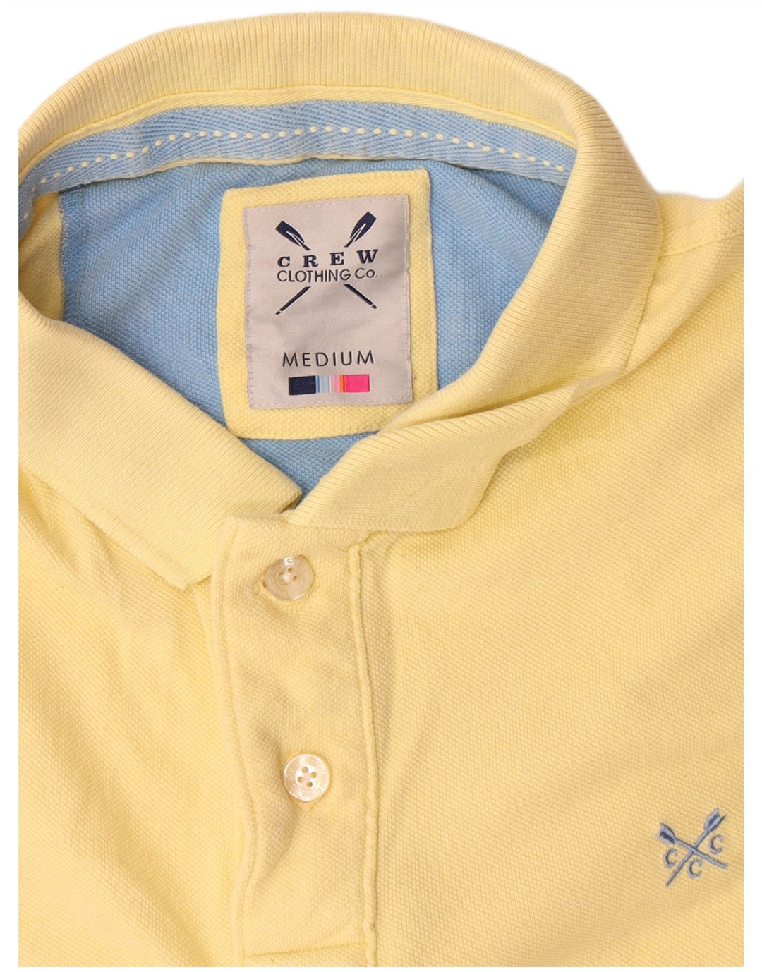 Crew Clothing Mens Polo Shirt Medium Yellow Cotton