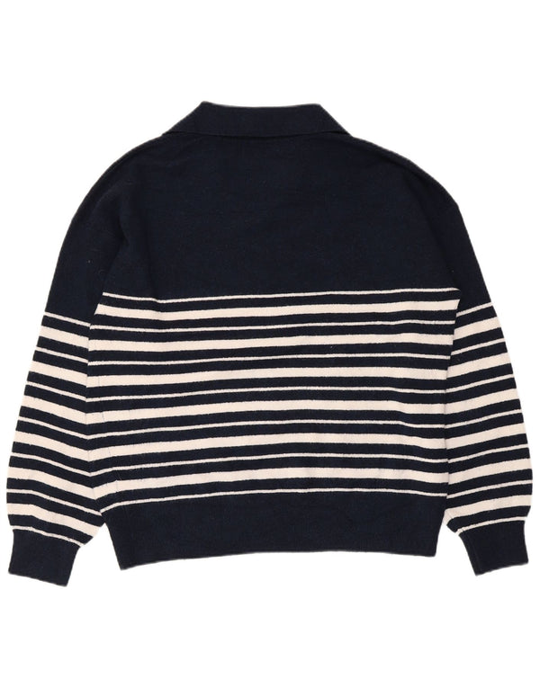 Marks & Spencer Womens Polo Neck Jumper Sweater UK 14 Medium Navy Blue