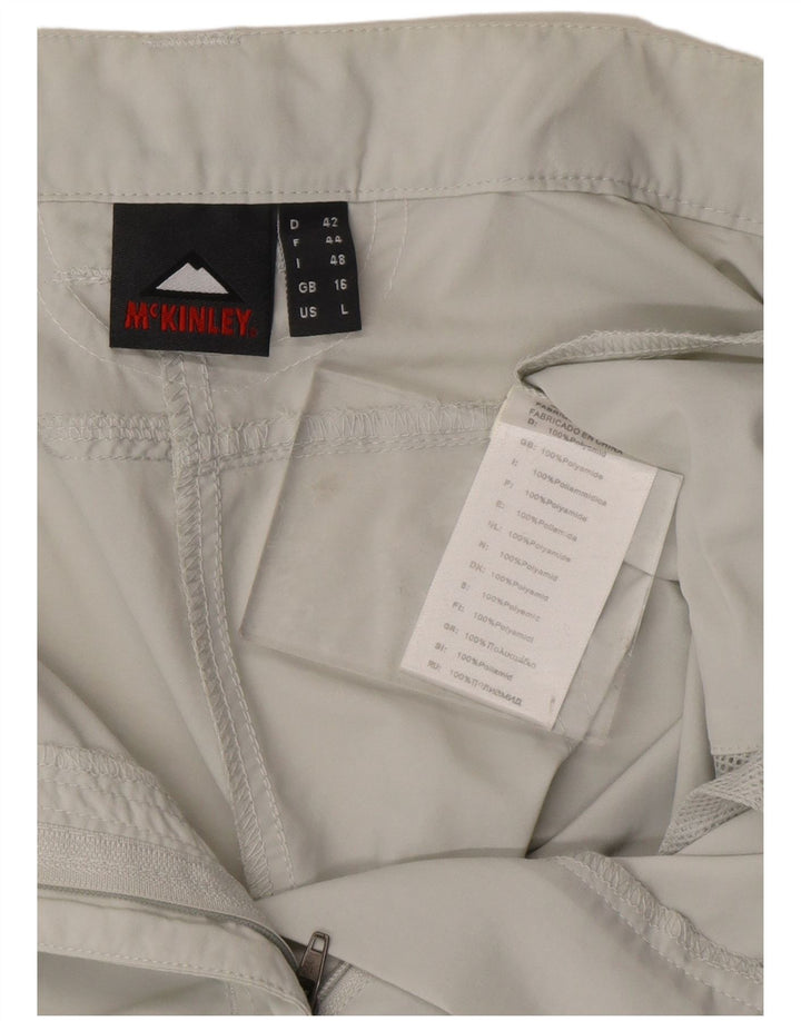 MC KINLEY Womens Cargo Shorts UK 16 Large W34  Grey Polyamide