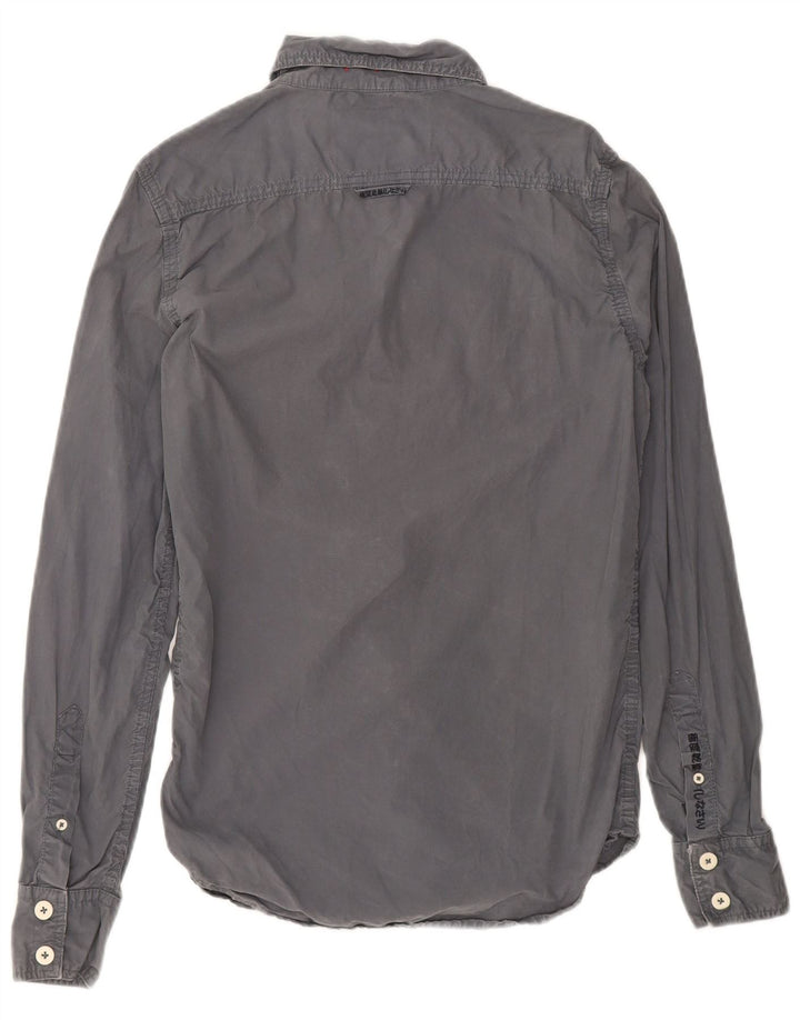 SUPERDRY Mens Shirt Small Grey Cotton