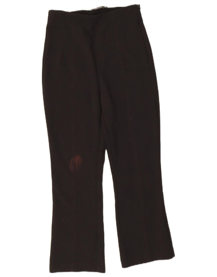 Zara Womens Bootcut Cropped Trousers W26 L23 Black