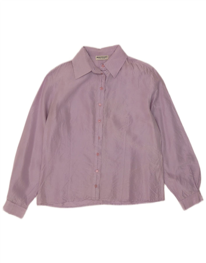Repeat Womens Shirt Blouse EU 38 Medium Purple Silk