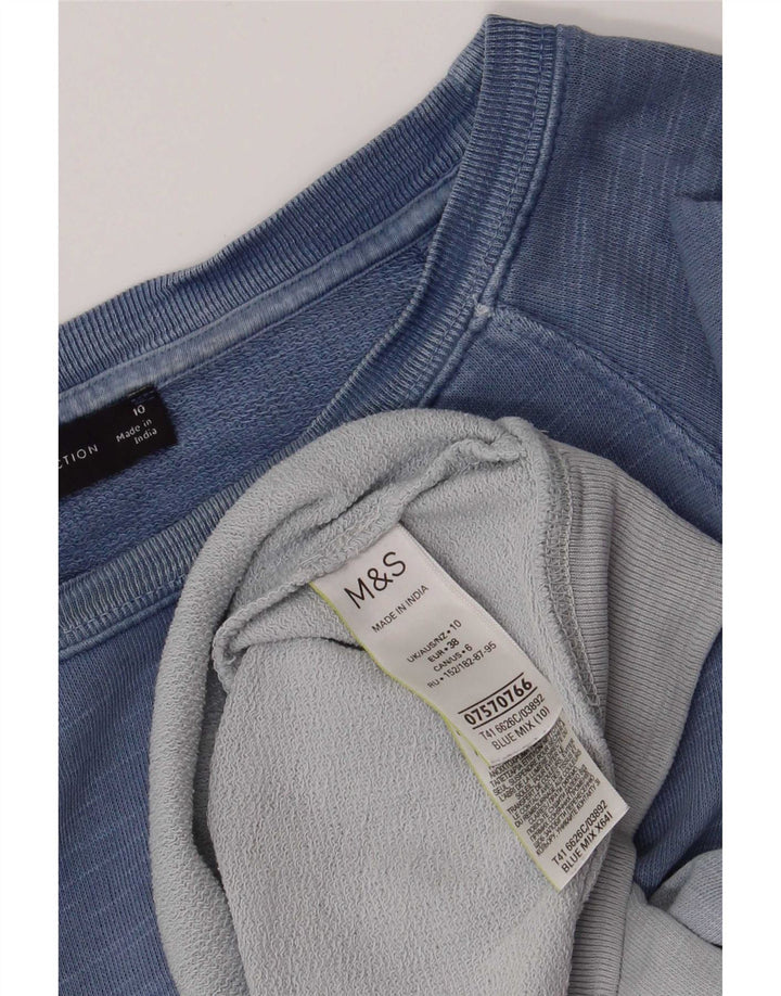 Marks & Spencer Womens Sweatshirt Jumper UK 10 Small Blue Tie Dye