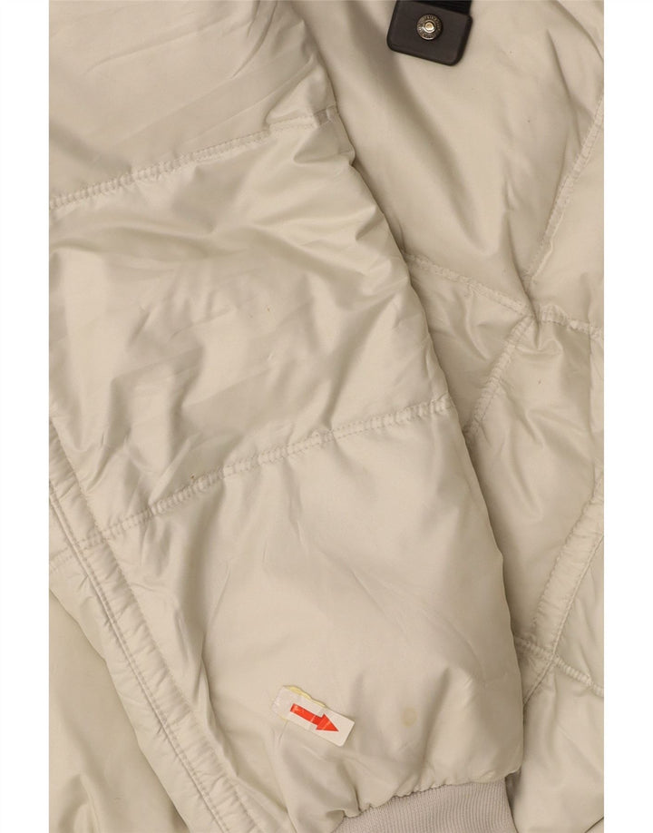 MUSEUM Wattierte Damenjacke mit Kapuze, UK 14, Medium, gebrochenes Weiß, Polyester