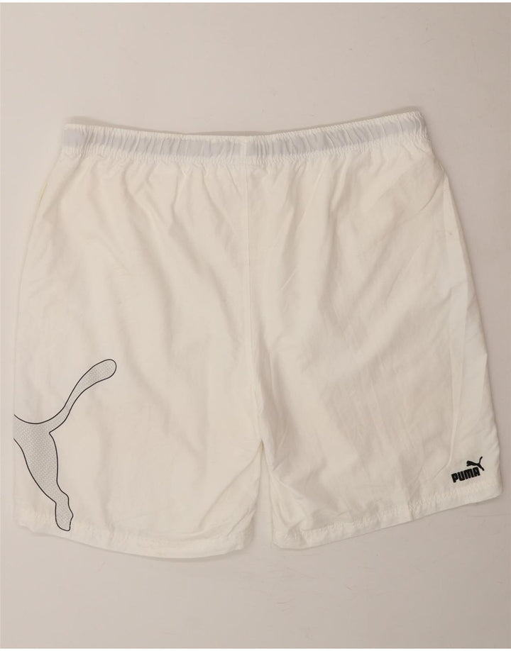 PUMA Mens Graphic Sport Shorts 2XL  White Vintage Puma and Second-Hand Puma from Messina Hembry 