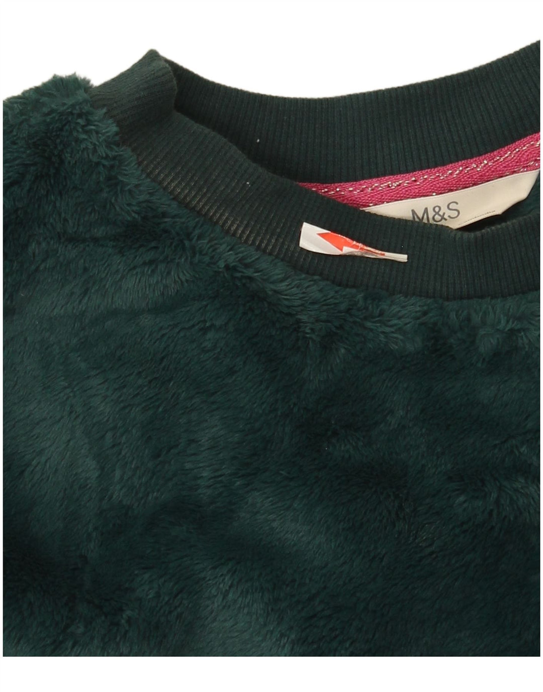 Marks & Spencer Womens Velour Sweatshirt Jumper UK 14 Medium Green