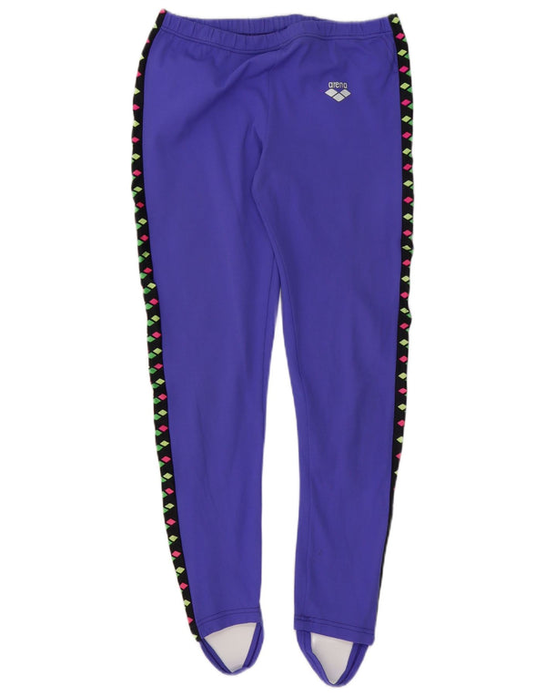 Leggings con staffa grafica da donna Arena UK 14 Large viola geometrico