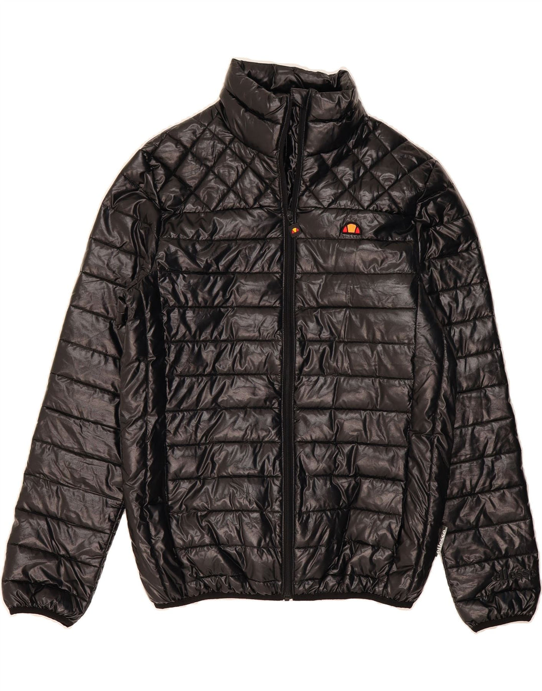 ELLESSE Mens Padded Jacket UK 38 Medium Black Polyester Vintage Ellesse and Second-Hand Ellesse from Messina Hembry 