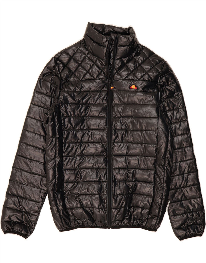 ELLESSE Mens Padded Jacket UK 38 Medium Black Polyester Vintage Ellesse and Second-Hand Ellesse from Messina Hembry 