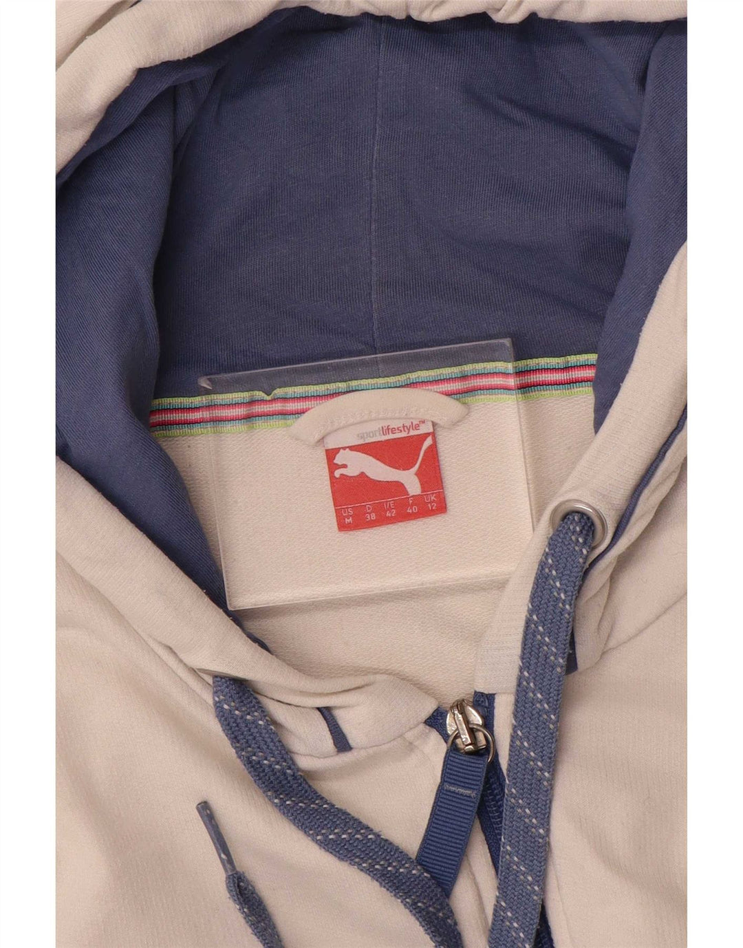 Puma Womens Zip Hoodie Sweater UK 12 Medium White