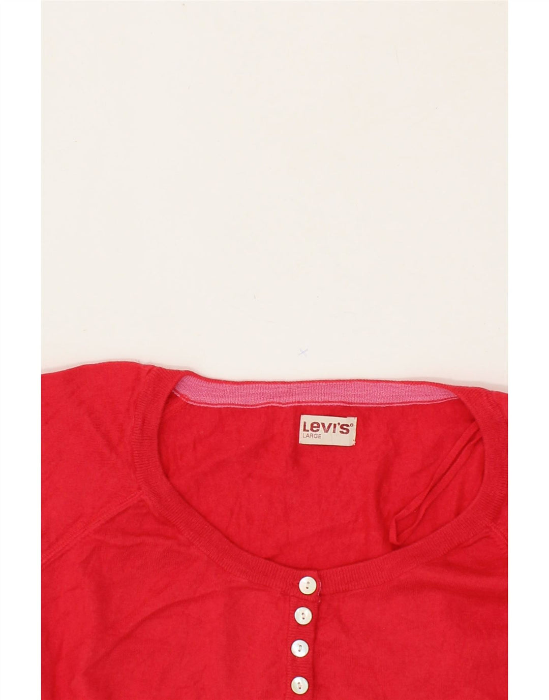 LEVI'S Womens Boat Neck Jumper Sweater UK 14 Large Red Vintage Levi's and Second-Hand Levi's from Messina Hembry 