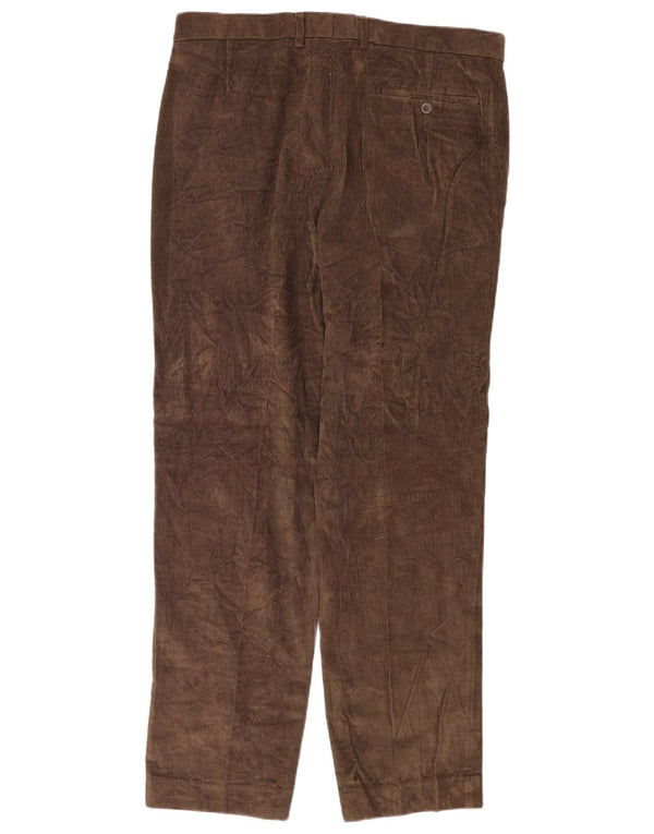 Marks & Spencer Mens Regular Fit Corduroy Trousers W36 L33 Brown Cotton