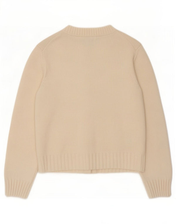 Marks & Spencer Pull cardigan surdimensionné pour femme UK 6 XS en coton blanc cassé