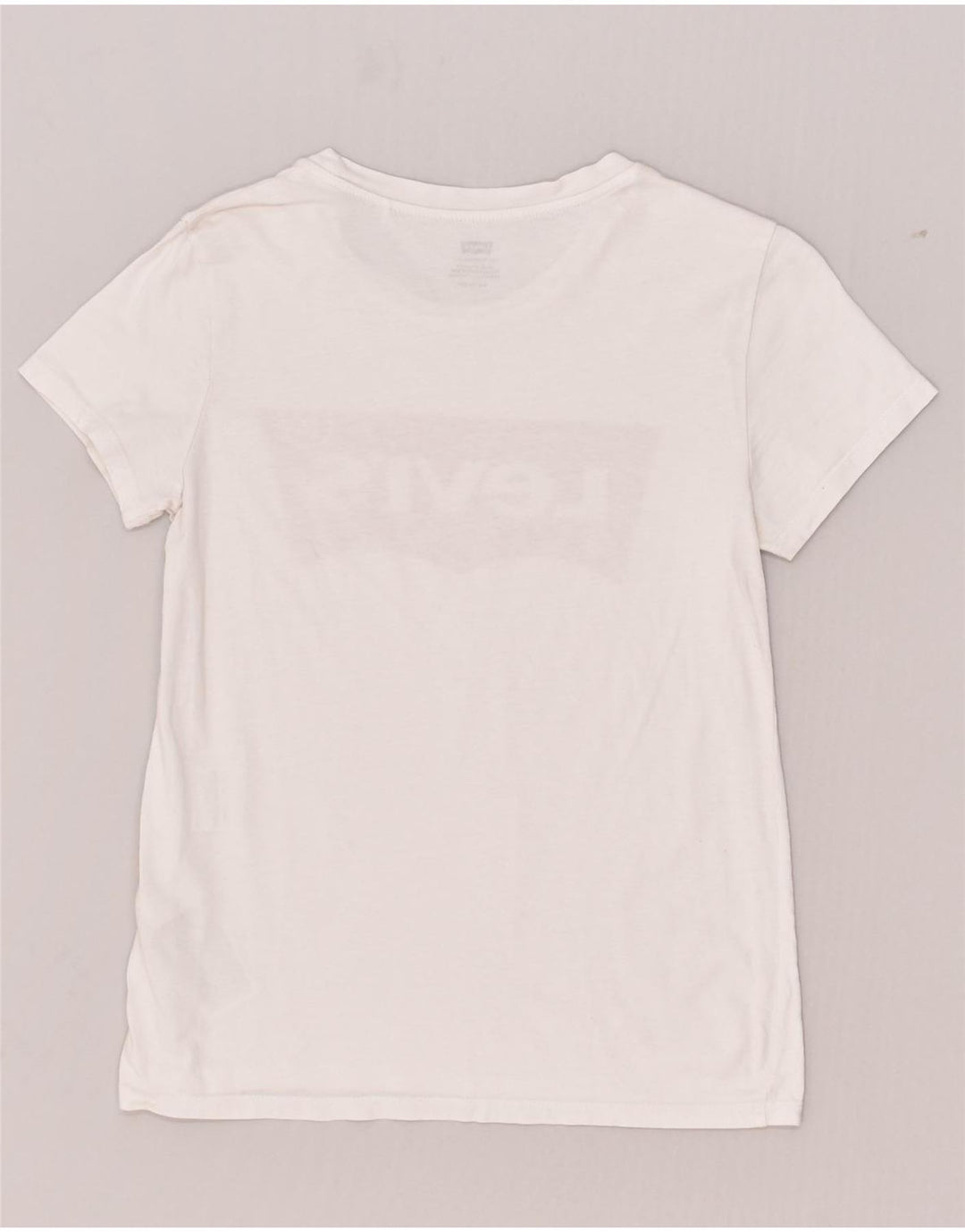 LEVI'S Womens Graphic T-Shirt Top UK 6 XS White Cotton | Vintage Levi's | Thrift | Second-Hand Levi's | Used Clothing | Messina Hembry 