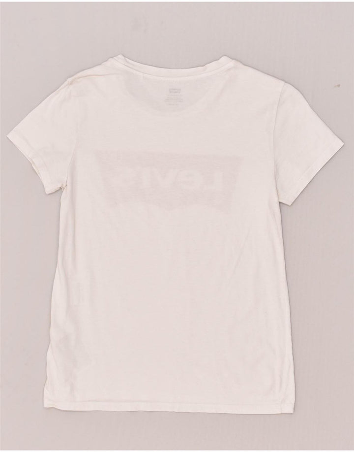 LEVI'S Womens Graphic T-Shirt Top UK 6 XS White Cotton | Vintage Levi's | Thrift | Second-Hand Levi's | Used Clothing | Messina Hembry 