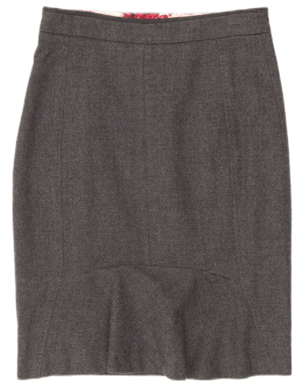 Ted Baker Womens Pencil Skirt Størrelse 1 XS W26 Grå Virgin Wool