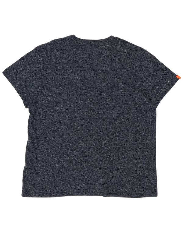 Superdry Mens T-Shirt Top 3XL Navy Blue Flecked Cotton