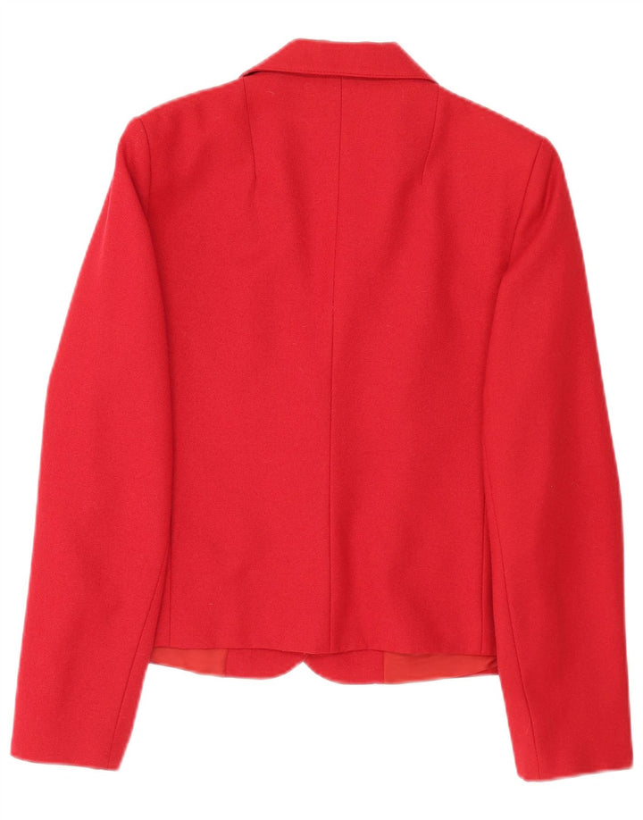 Jaqueta Blazer Feminina Vintage com 2 Botões UK 14 Poliéster Vermelho Médio