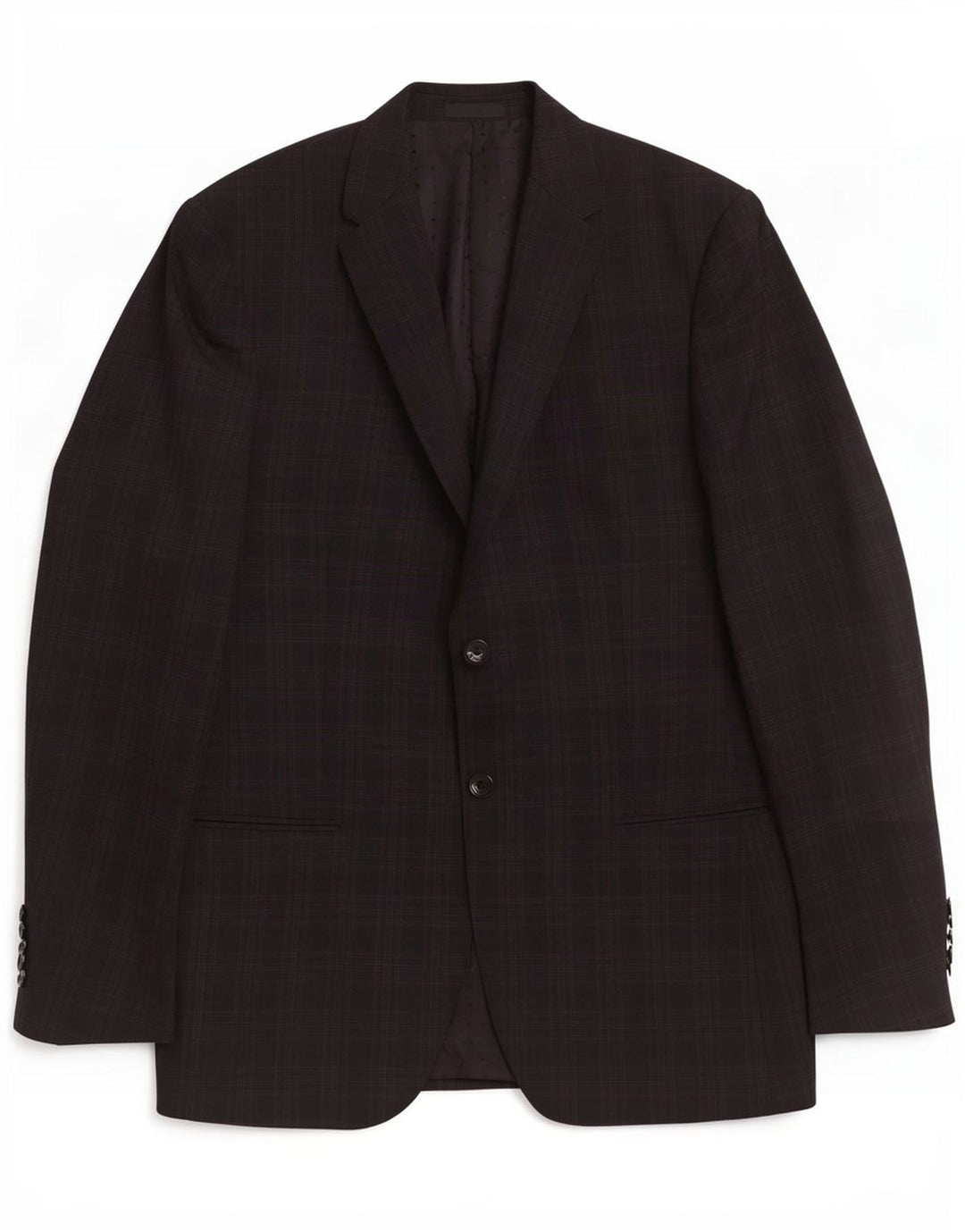 Giacca blazer da uomo a 2 bottoni Pal Zileri IT 50 grande lana vergine a quadri neri