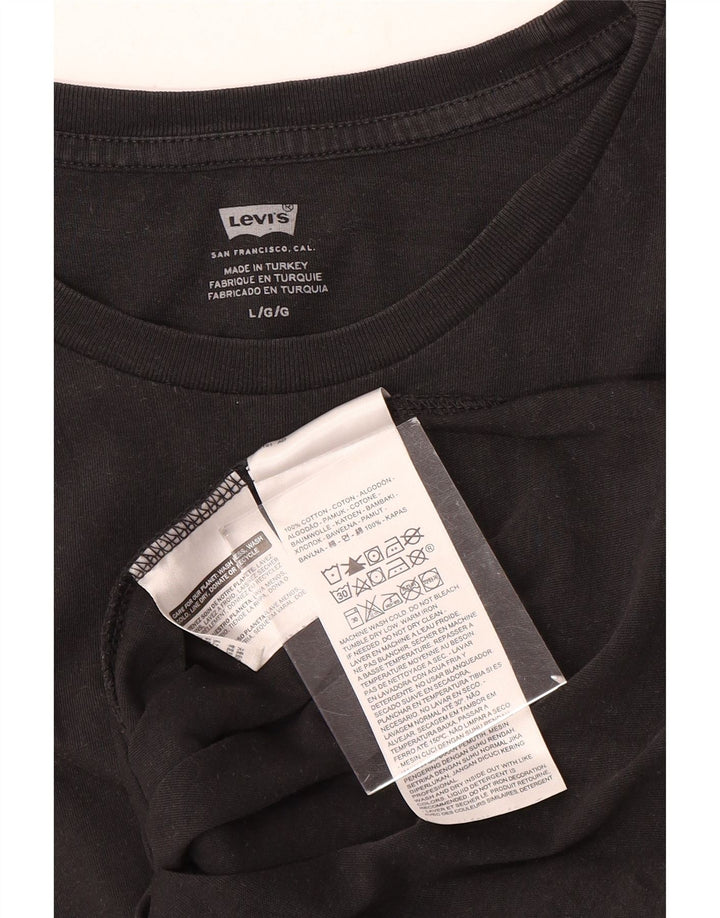 Levi's Mens T-Shirt Top Large Black Floral