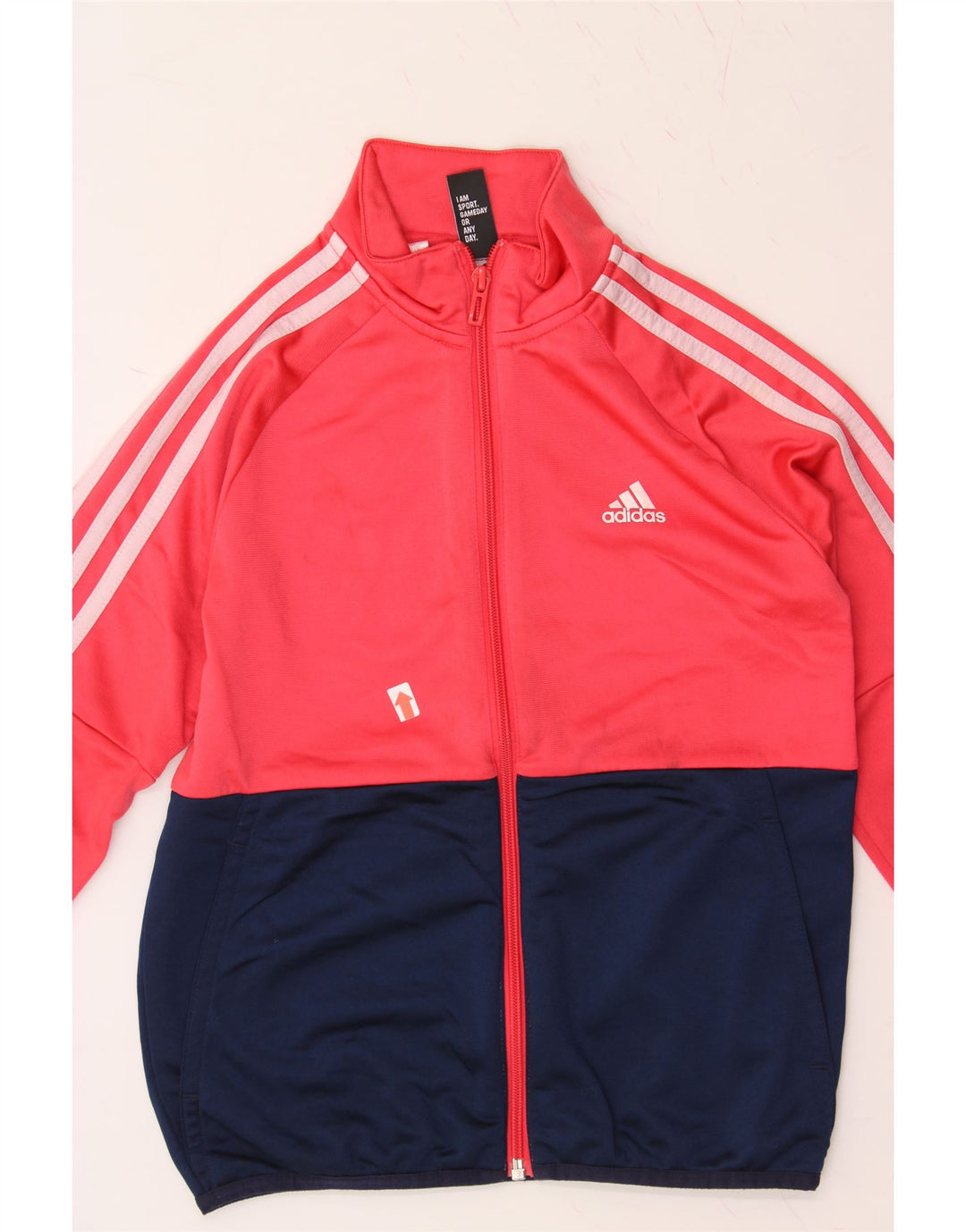 ADIDAS Boys Tracksuit Top Jacket 9-10 Years Pink Colourblock Polyester Vintage Adidas and Second-Hand Adidas from Messina Hembry 