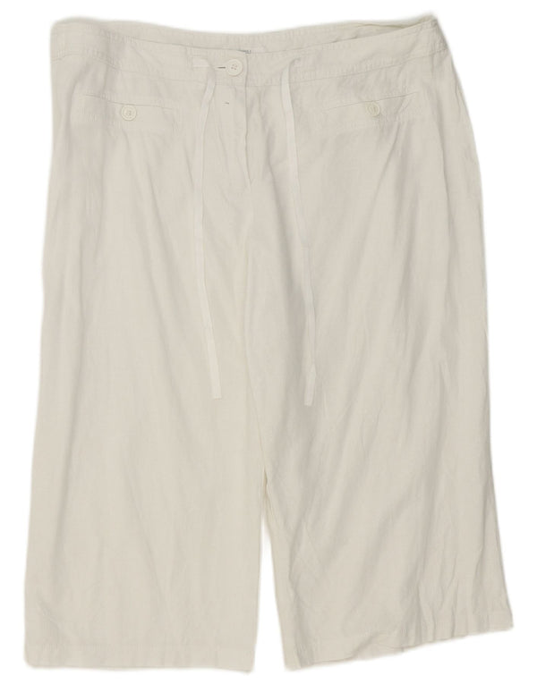 Женские шорты-бермуды Marks & Spencer UK 18 XL W38 белые льняные