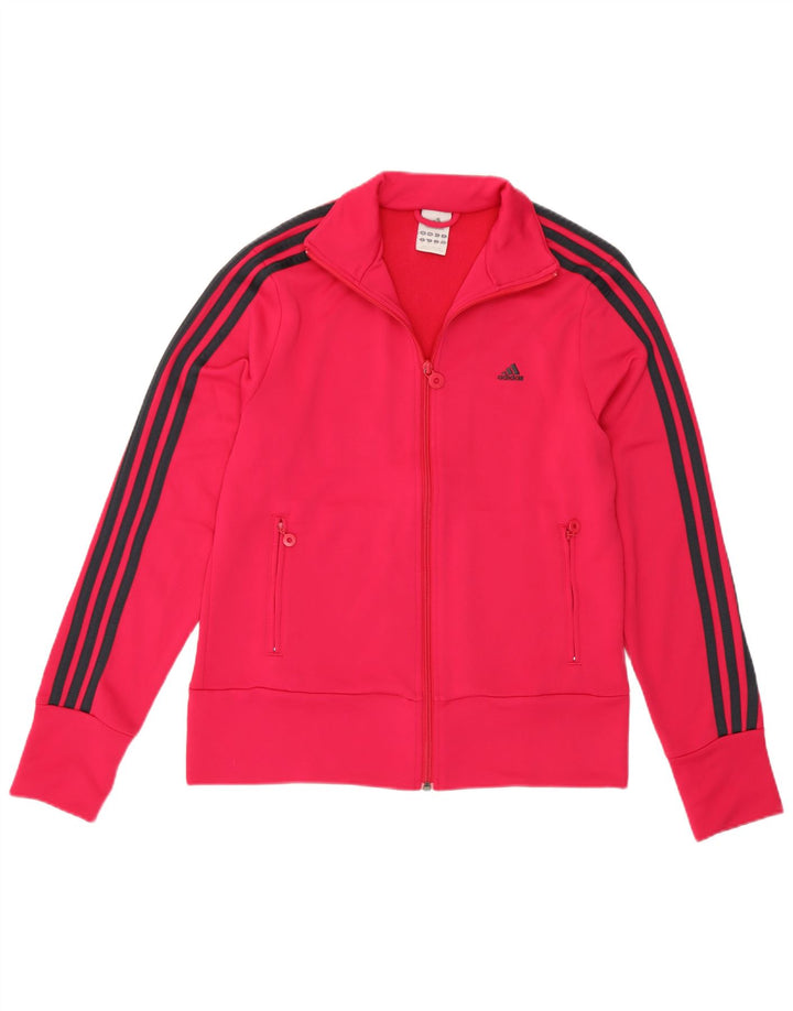 Adidas Womens Tracksuit Top Jacket UK 16 Large  Pink Polyester