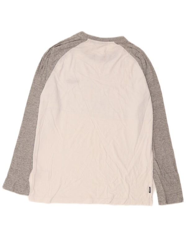 Superdry Mens Top Long Sleeve Large White Colourblock Cotton