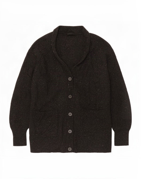 Cos Womens Oversized Cardigan Sweater UK 10 Small Black Flecked Wool
