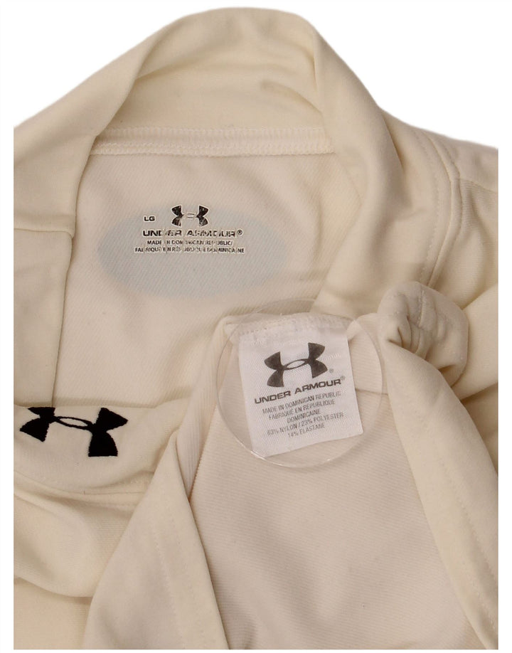 Under Armour Herren-Oberteil mit langen Ärmeln, groß, aus weißem Nylon