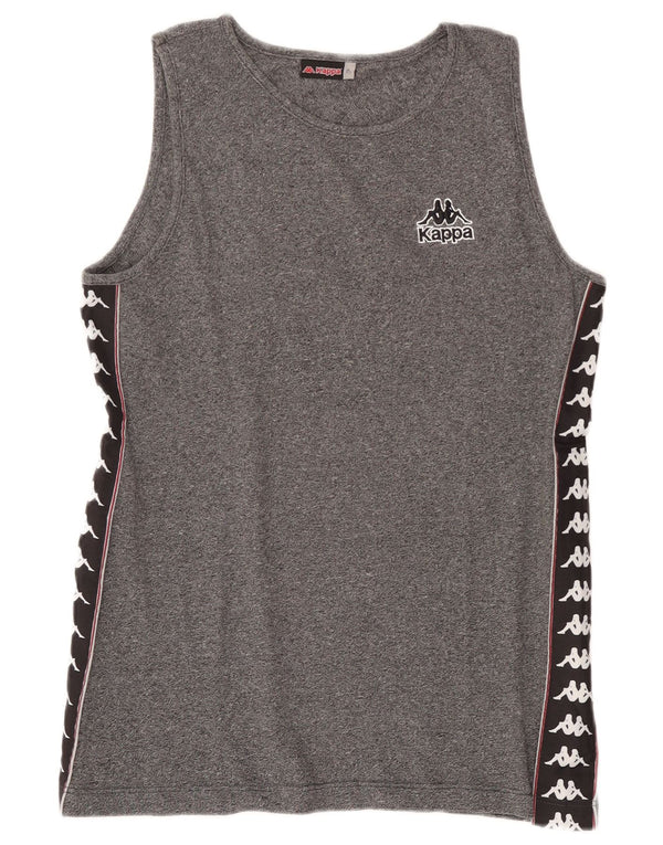 Kappa Mens Graphic Vest Top Large Black Flecked Cotton
