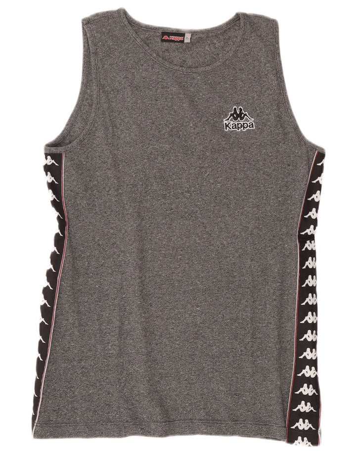 Kappa Mens Graphic Vest Top Large Black Flecked Cotton