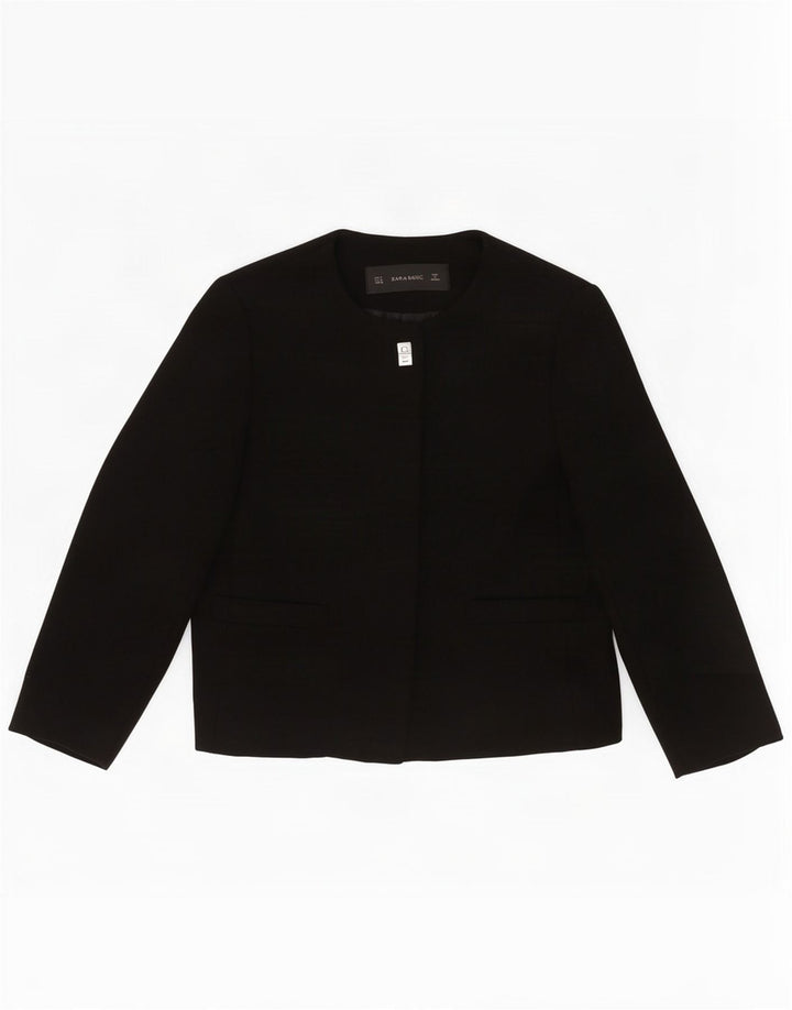 Zara Dame 1 Knap Blazer Jacket UK 12 Medium Sort
