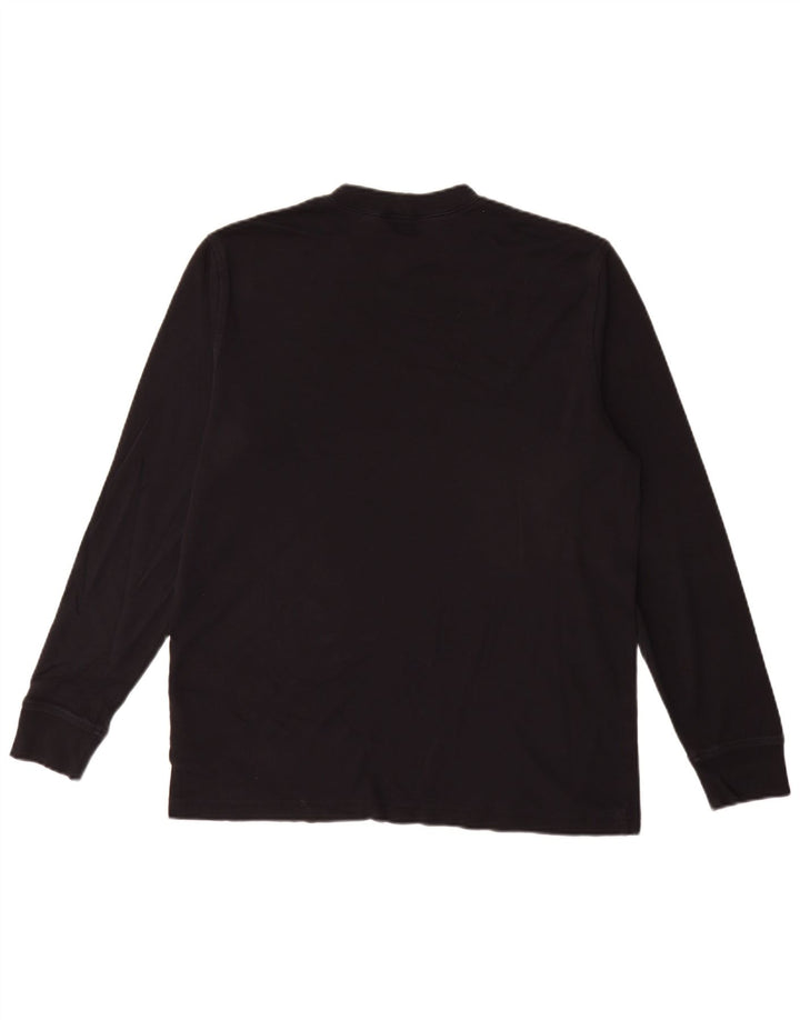 Top da uomo Lands End a maniche lunghe in cotone nero medio
