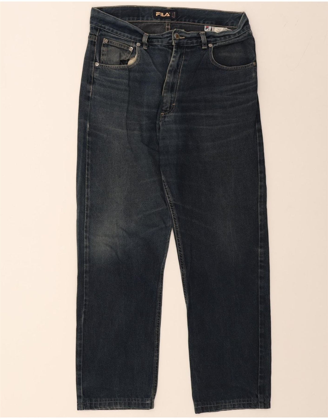 FILA Mens Straight Jeans IT 50 Large W34 L27 Blue Vintage Fila and Second-Hand Fila from Messina Hembry 