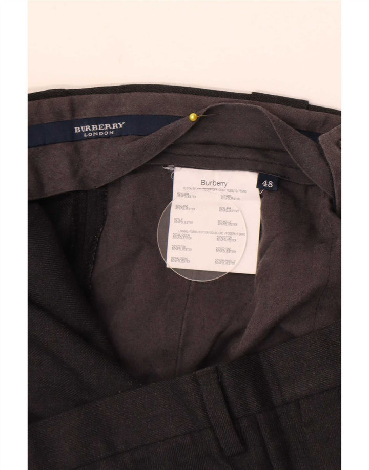 Burberry Mens Pegged Suit Trousers W36 L28 Grey Wool
