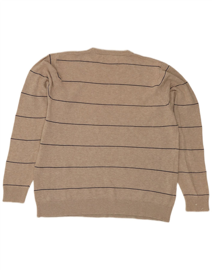 Marks & Spencer Herren Blauer Harbour-Pullover mit Rundhalsausschnitt Mittelbeige